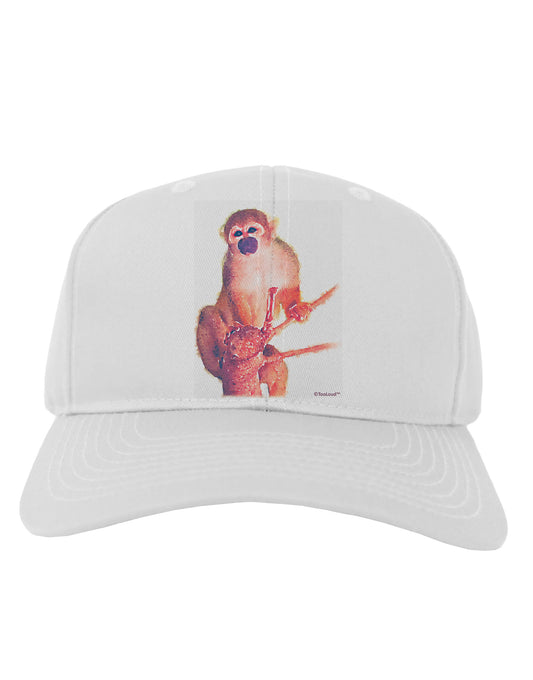Monkey in Tree Watercolor Adult Baseball Cap Hat-Baseball Cap-TooLoud-White-One Size-Davson Sales