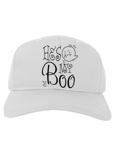 He's My Boo Adult Baseball Cap Hat-Baseball Cap-TooLoud-White-One-Size-Fits-Most-Davson Sales