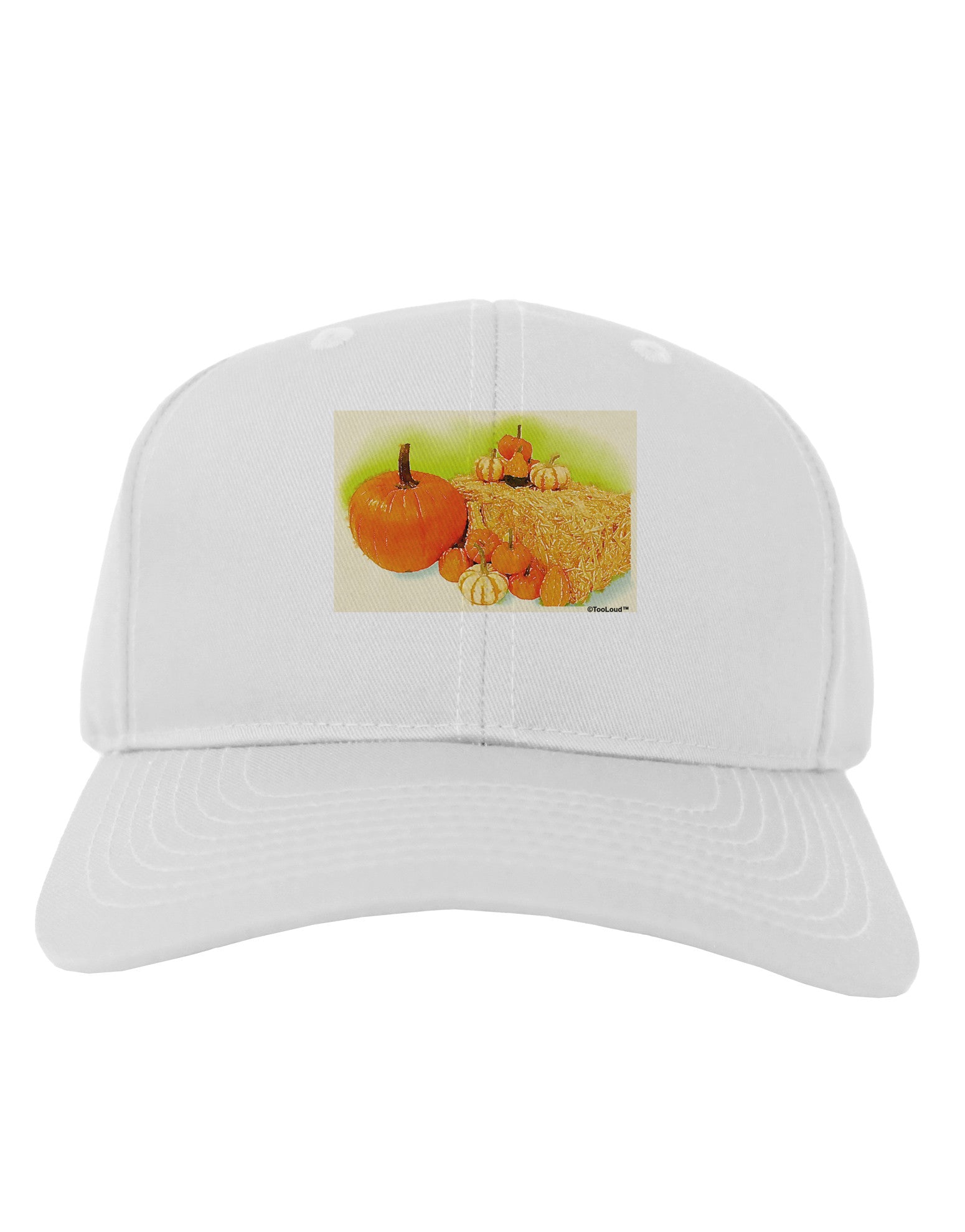 Fall Pumpkin Scene Adult Baseball Cap Hat-Baseball Cap-TooLoud-White-One Size-Davson Sales