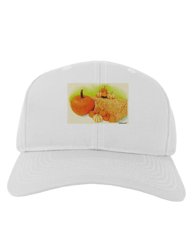 Fall Pumpkin Scene Adult Baseball Cap Hat-Baseball Cap-TooLoud-White-One Size-Davson Sales