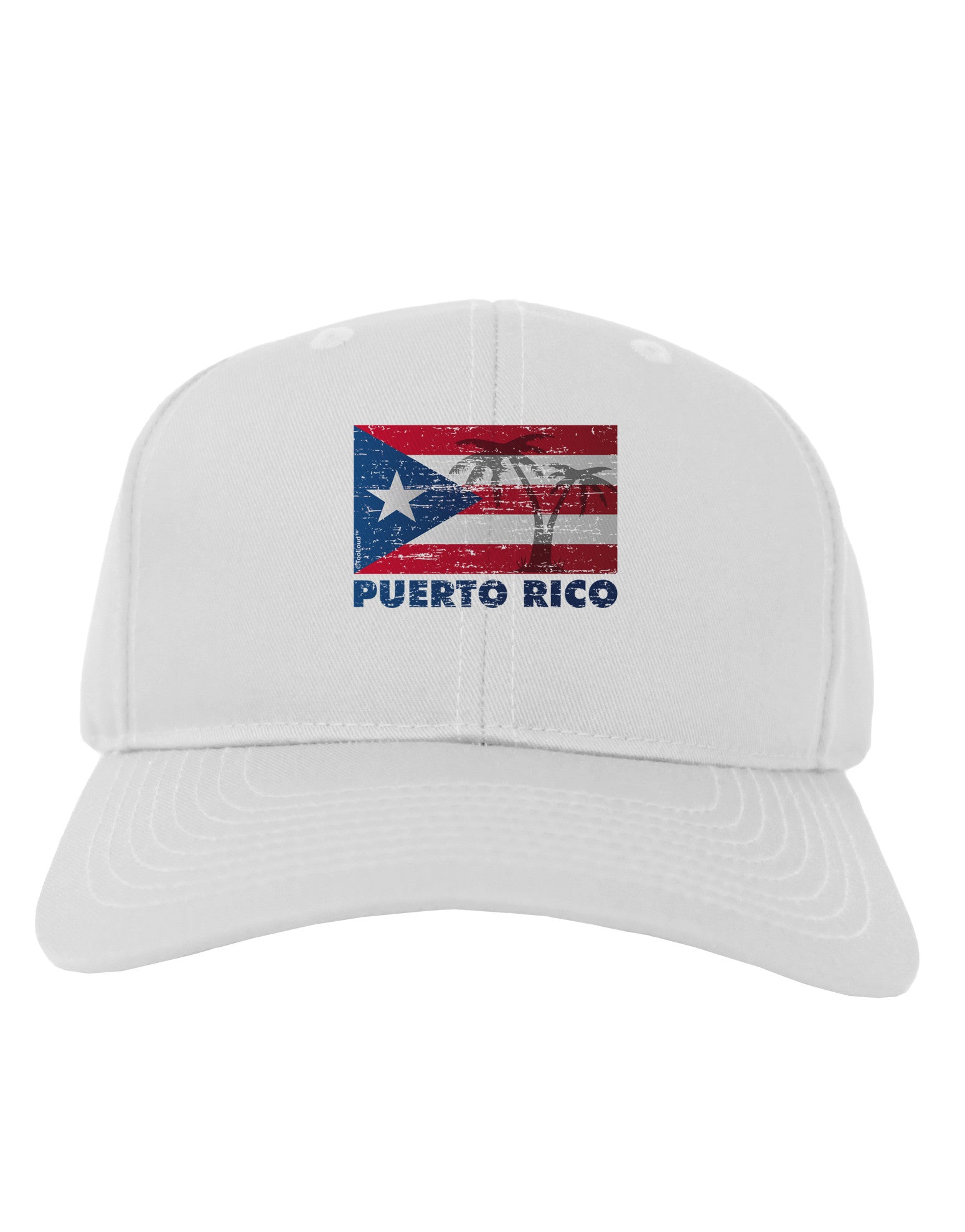 Distressed Puerto Rico Flag Adult Baseball Cap Hat-Baseball Cap-TooLoud-White-One Size-Davson Sales