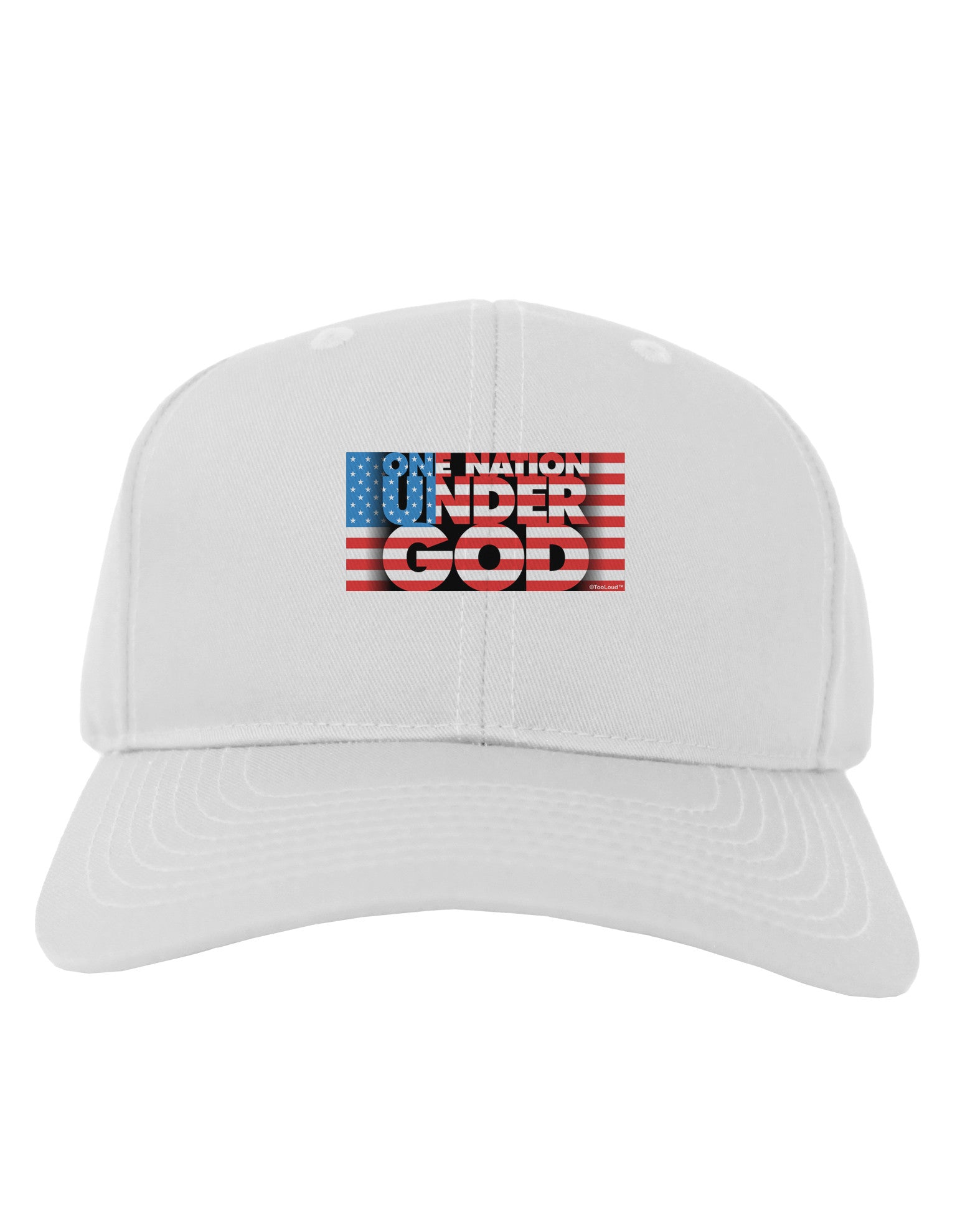 One Nation Under God Adult Baseball Cap Hat-Baseball Cap-TooLoud-White-One Size-Davson Sales