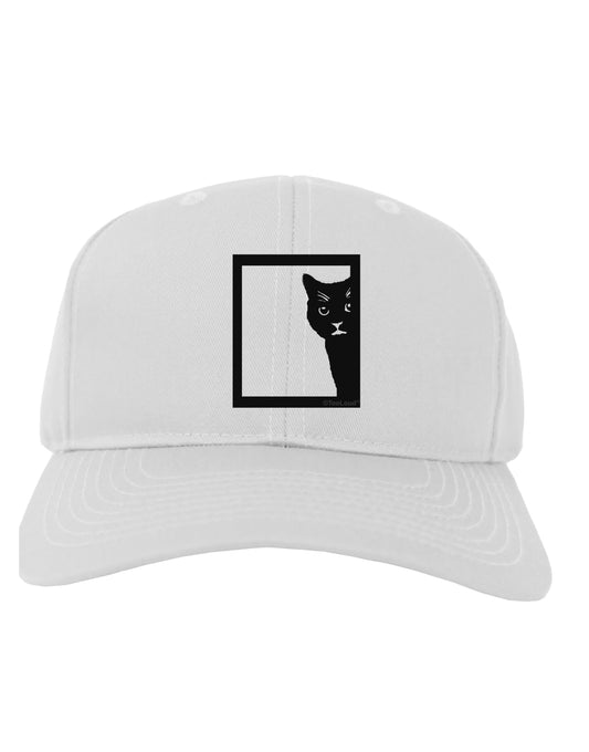 Cat Peeking Adult Baseball Cap Hat by TooLoud-Baseball Cap-TooLoud-White-One Size-Davson Sales