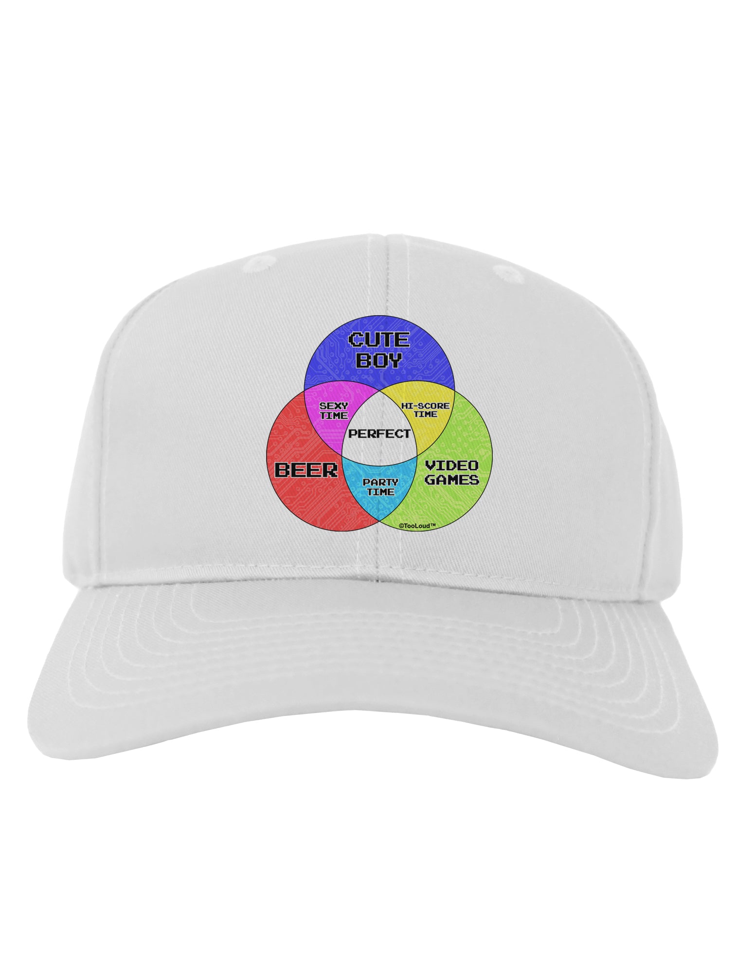 Beer Boy and Games Diagram Adult Baseball Cap Hat-Baseball Cap-TooLoud-White-One Size-Davson Sales