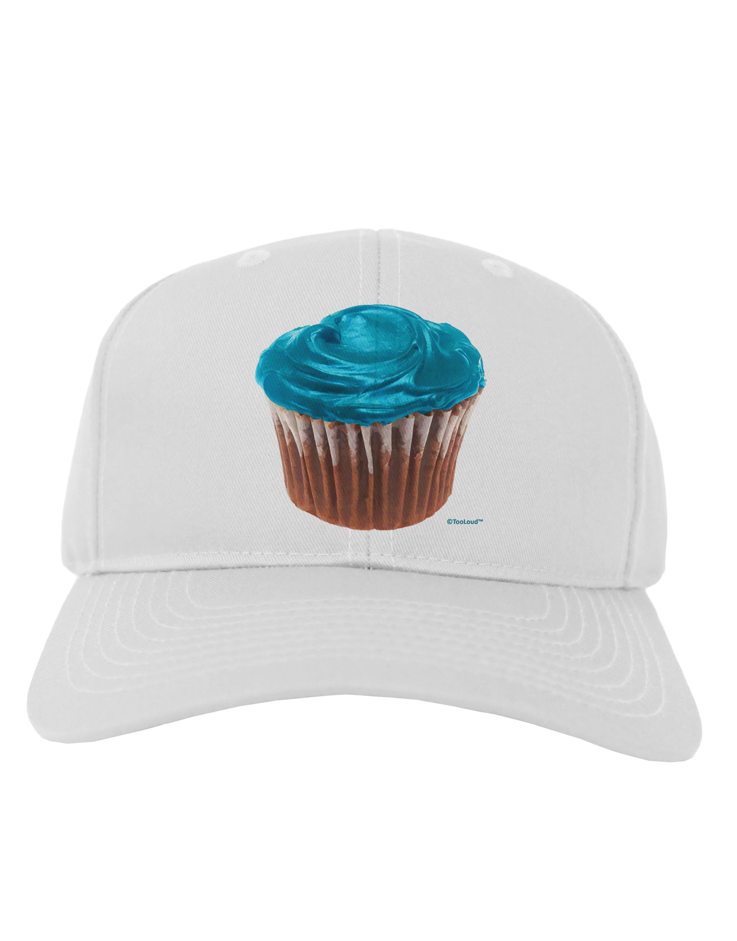 Giant Bright Turquoise Cupcake Adult Baseball Cap Hat by TooLoud-Baseball Cap-TooLoud-White-One Size-Davson Sales