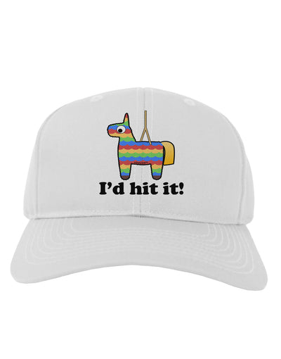 I'd Hit it - Funny Pinata Design Adult Baseball Cap Hat-Baseball Cap-TooLoud-White-One Size-Davson Sales