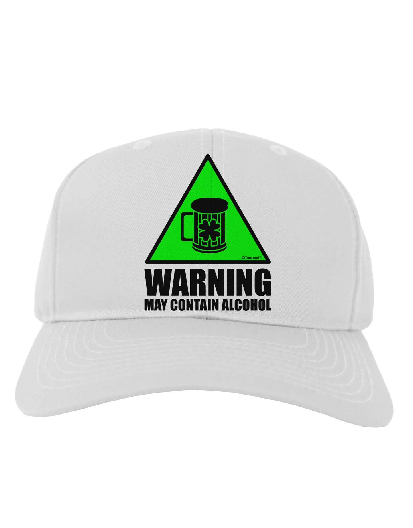 Warning May Contain Alcohol Adult Baseball Cap Hat by TooLoud-Baseball Cap-TooLoud-White-One Size-Davson Sales