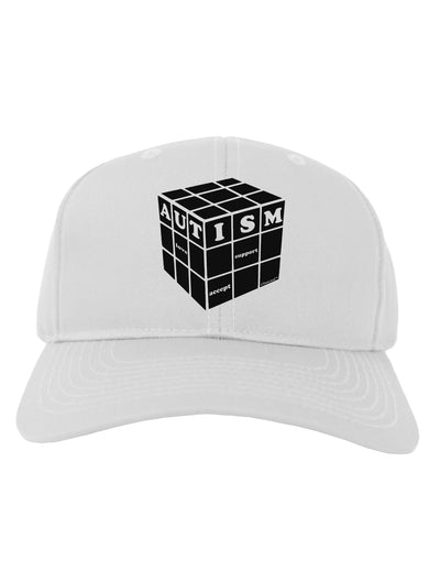 Autism Awareness - Cube B & W Adult Baseball Cap Hat-Baseball Cap-TooLoud-White-One Size-Davson Sales