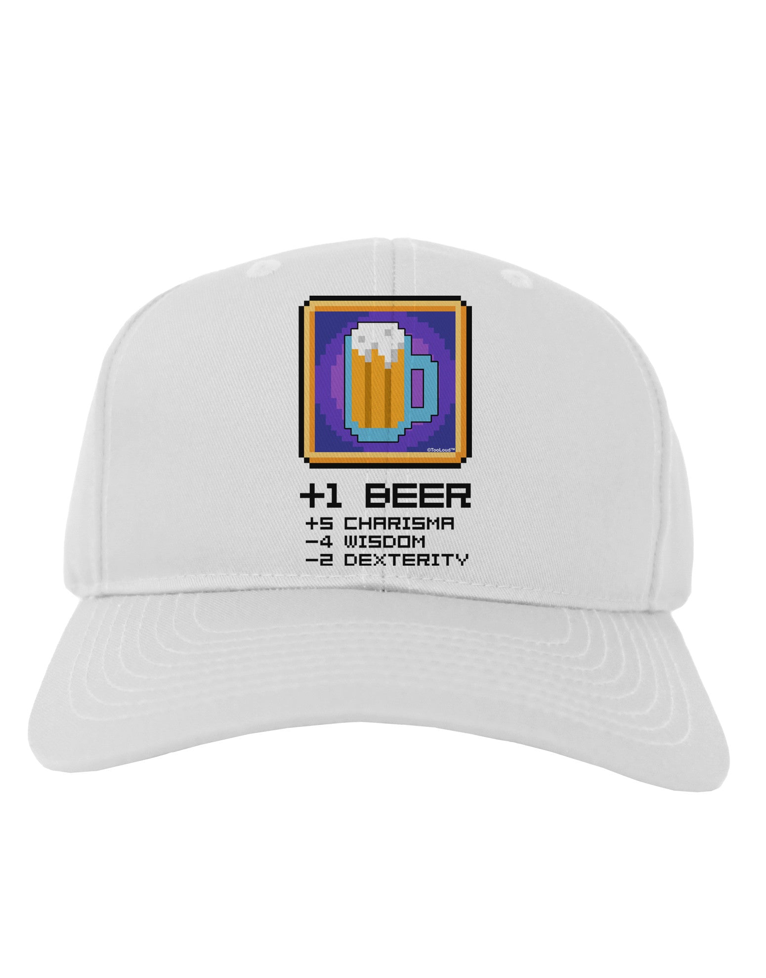 Pixel Beer Item Adult Baseball Cap Hat-Baseball Cap-TooLoud-White-One Size-Davson Sales