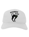 Cute Scaredy Cat Black Cat Halloween Adult Baseball Cap Hat-Baseball Cap-TooLoud-White-One Size-Davson Sales