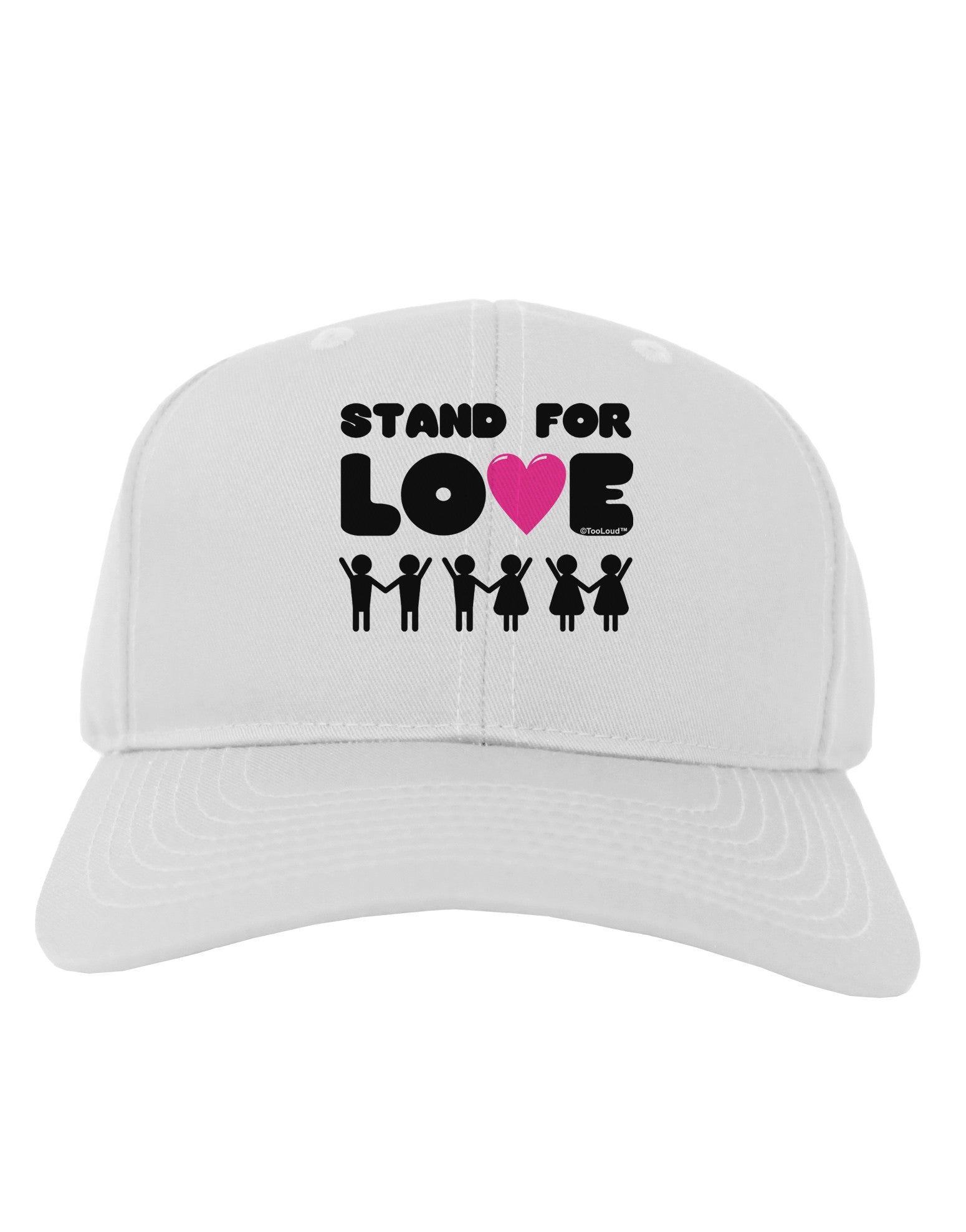 Stand For Love Pink Heart Adult Baseball Cap Hat-Baseball Cap-TooLoud-White-One Size-Davson Sales