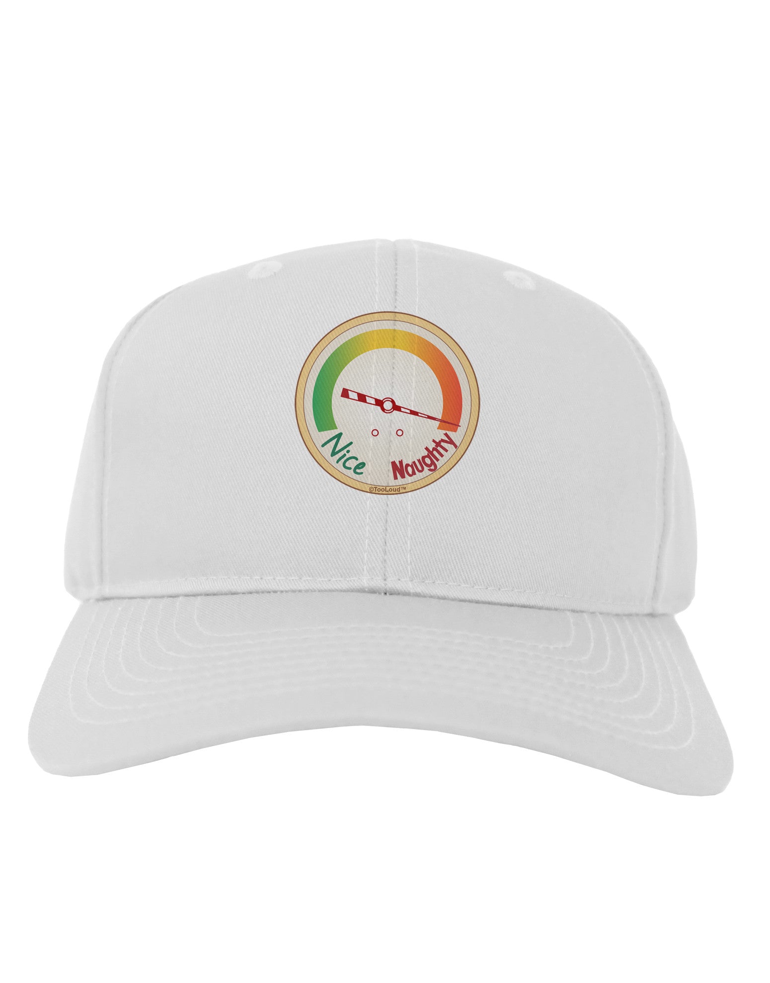 Naughty or Nice Meter Naughty Adult Baseball Cap Hat-Baseball Cap-TooLoud-White-One Size-Davson Sales