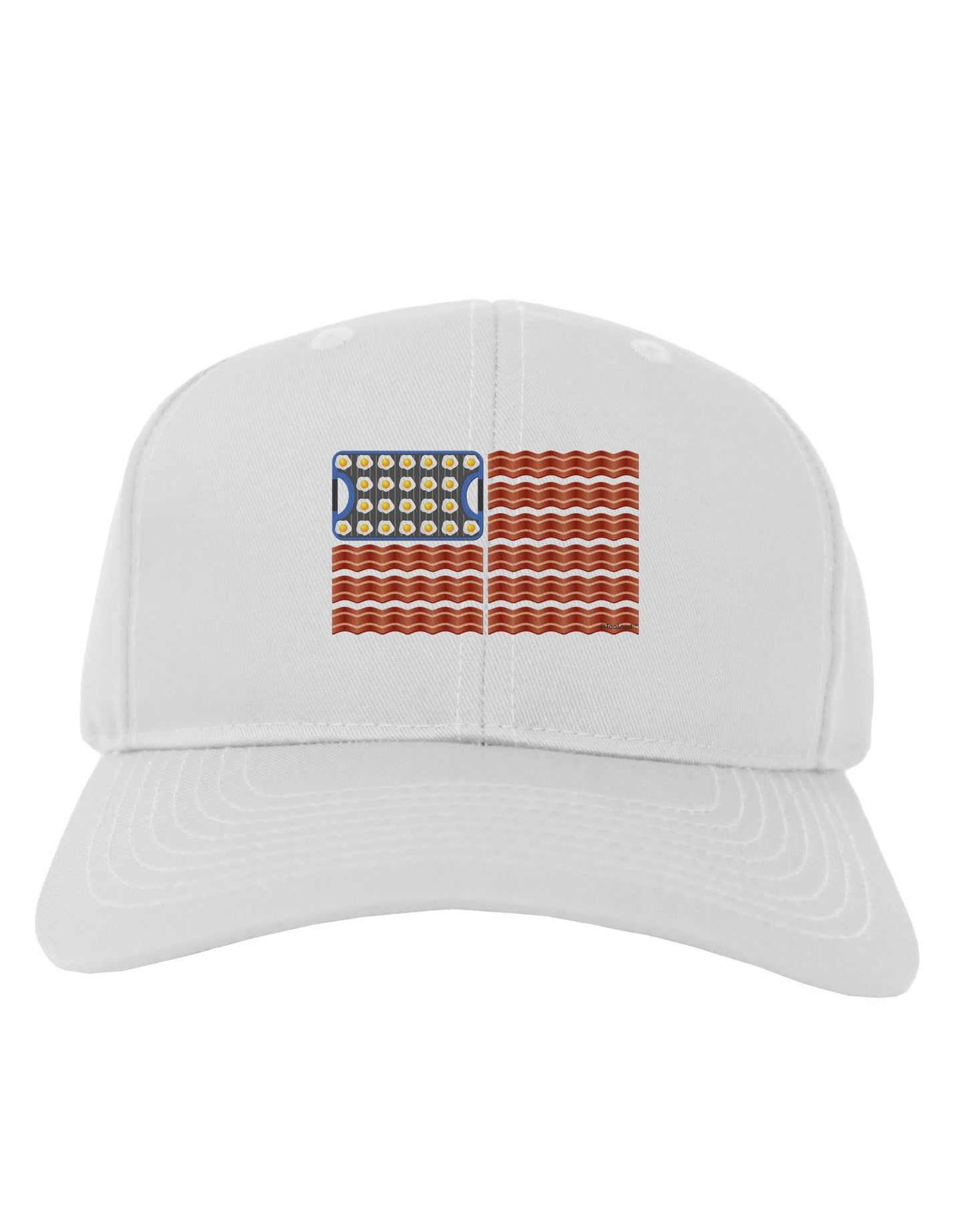 American Breakfast Flag - Bacon and Eggs Adult Baseball Cap Hat-Baseball Cap-TooLoud-White-One Size-Davson Sales