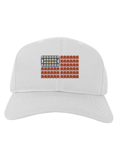 American Breakfast Flag - Bacon and Eggs Adult Baseball Cap Hat-Baseball Cap-TooLoud-White-One Size-Davson Sales