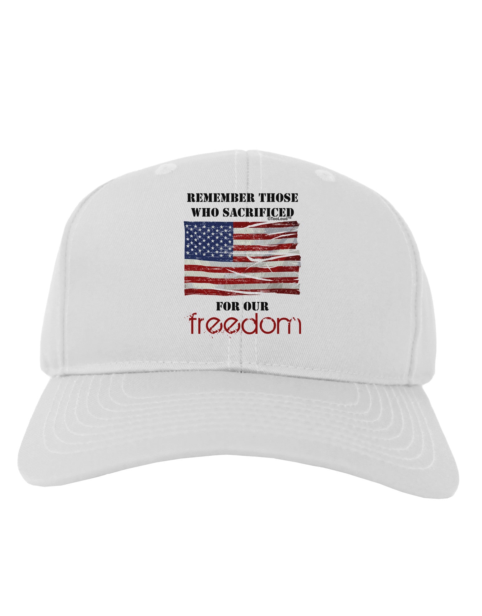 Remember - Veterans Adult Baseball Cap Hat-Baseball Cap-TooLoud-White-One Size-Davson Sales