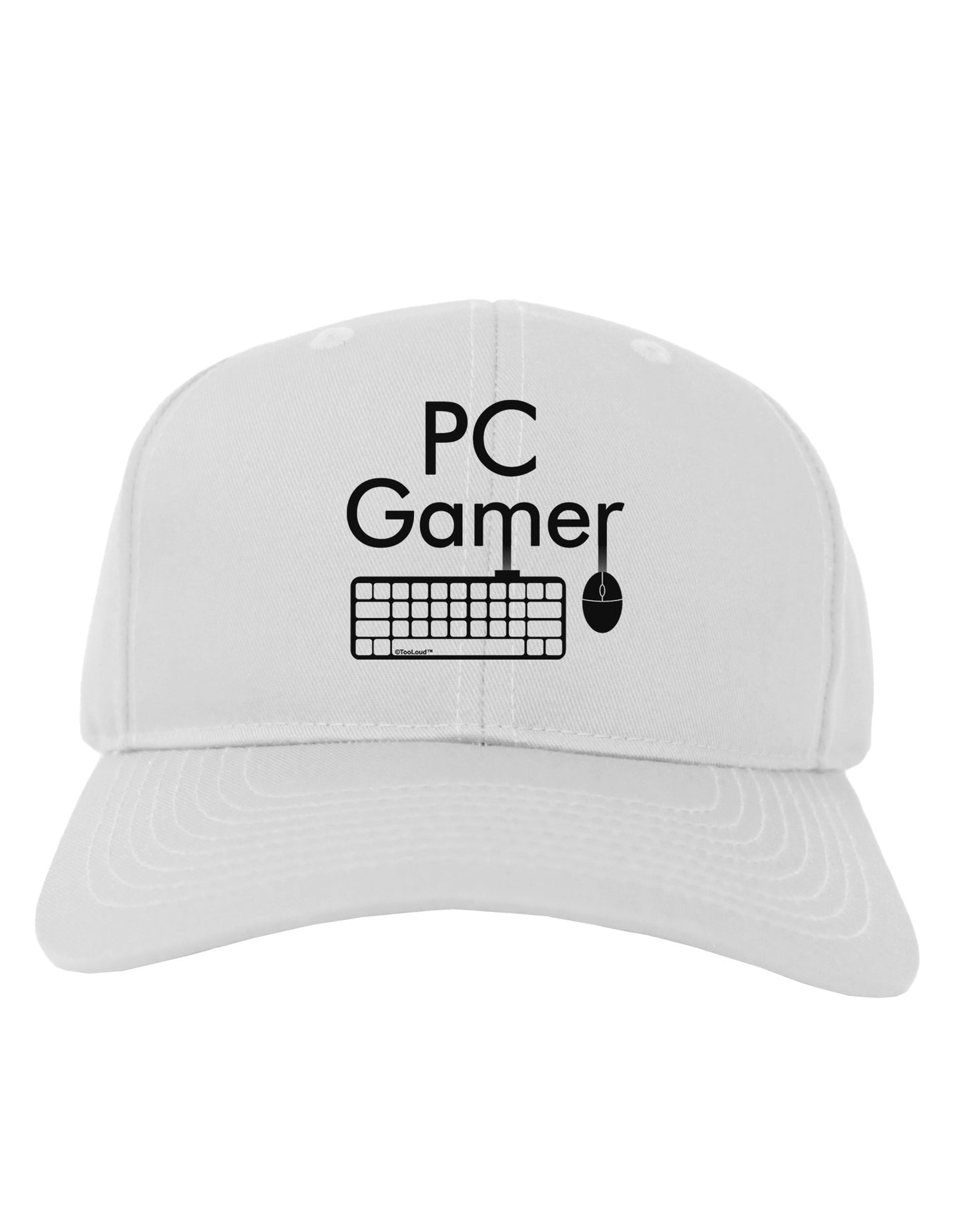 PC Gamer BnW Adult Baseball Cap Hat-Baseball Cap-TooLoud-White-One Size-Davson Sales