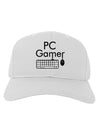 PC Gamer BnW Adult Baseball Cap Hat-Baseball Cap-TooLoud-White-One Size-Davson Sales