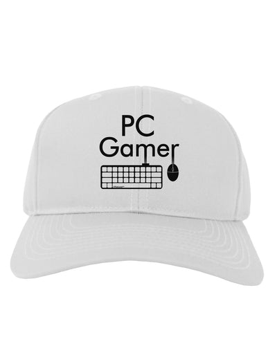 PC Gamer BnW Adult Baseball Cap Hat-Baseball Cap-TooLoud-White-One Size-Davson Sales