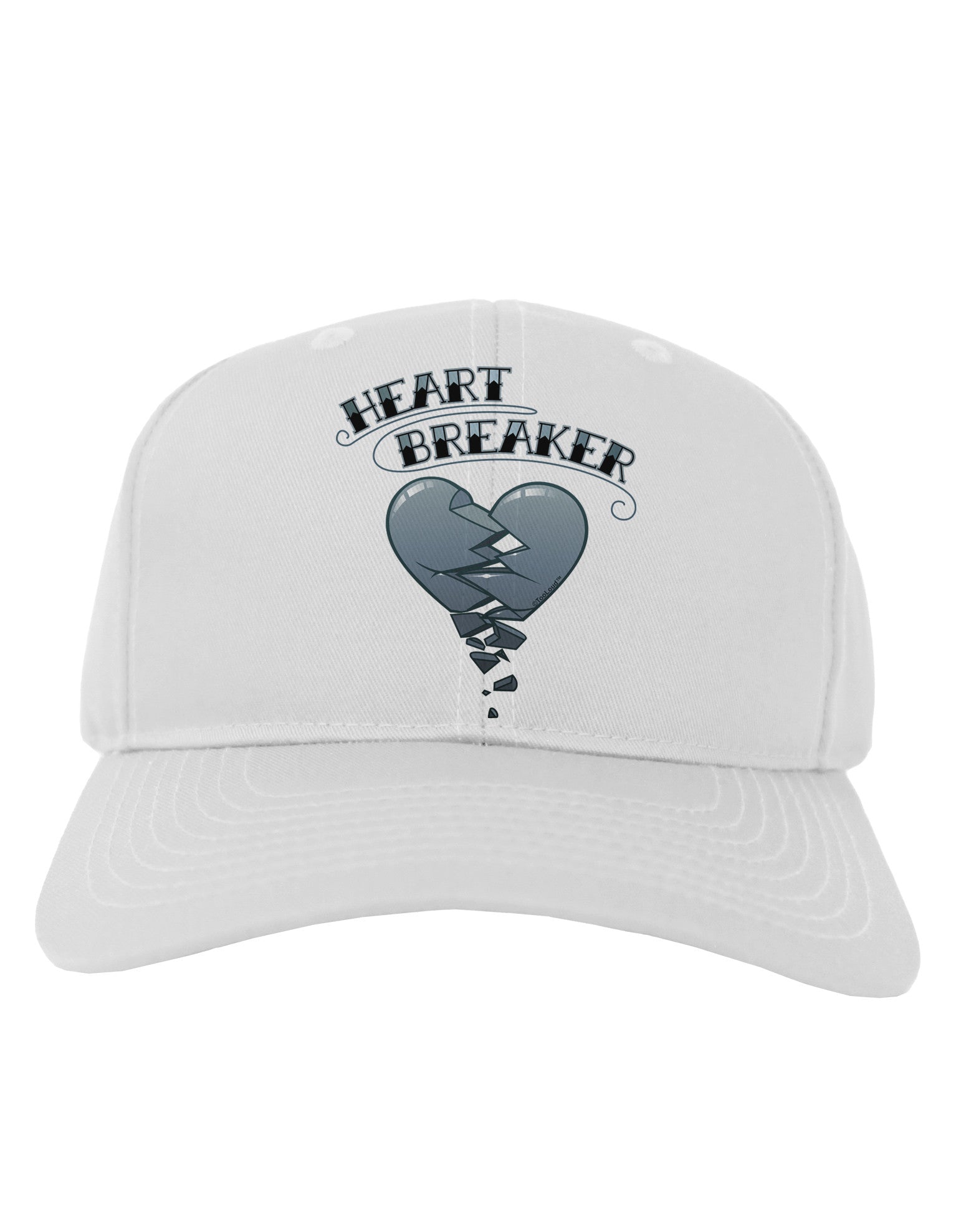 Heart Breaker Manly Adult Baseball Cap Hat by-Baseball Cap-TooLoud-White-One Size-Davson Sales