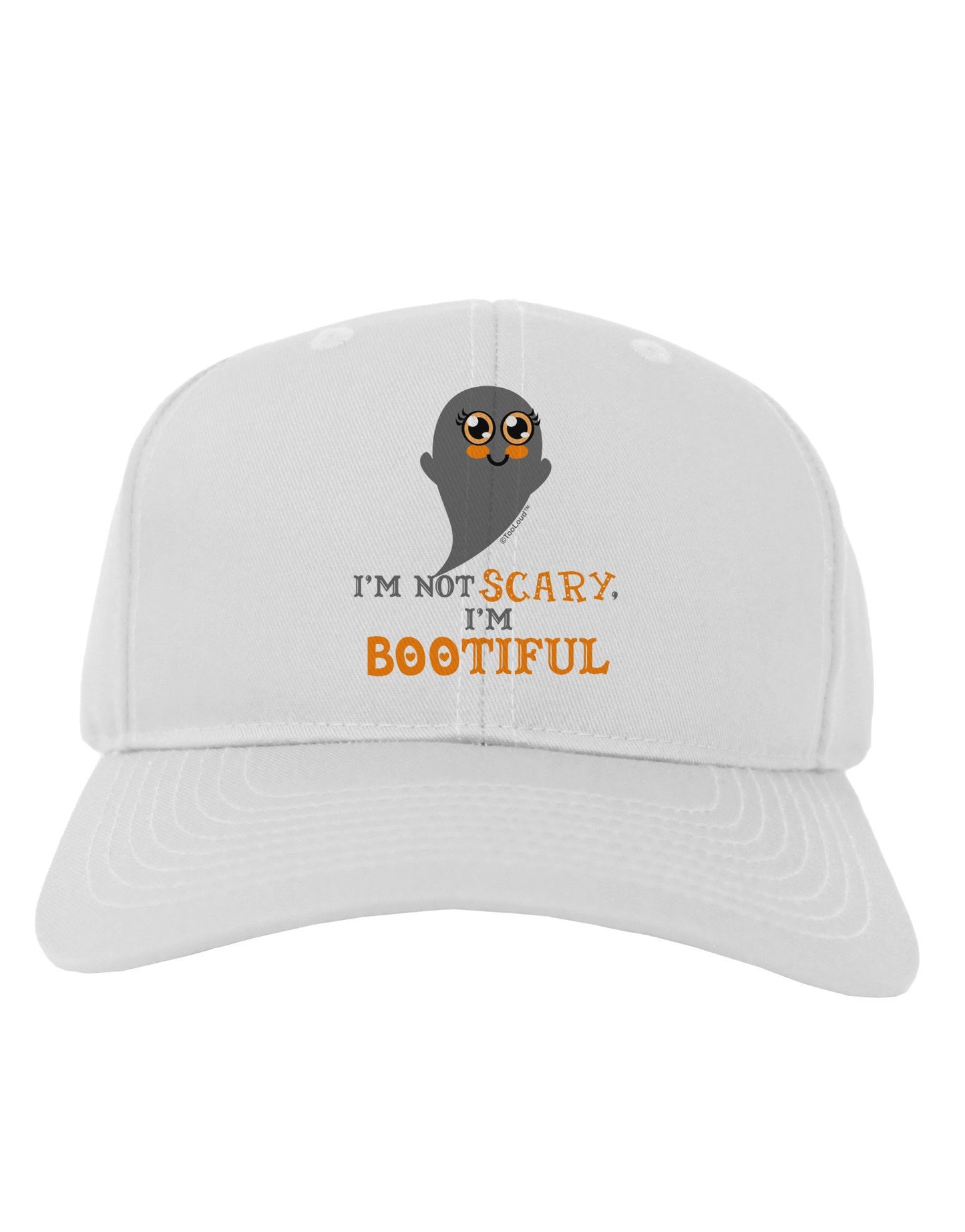 BOOtiful Ghost Orange Adult Baseball Cap Hat-Baseball Cap-TooLoud-White-One Size-Davson Sales