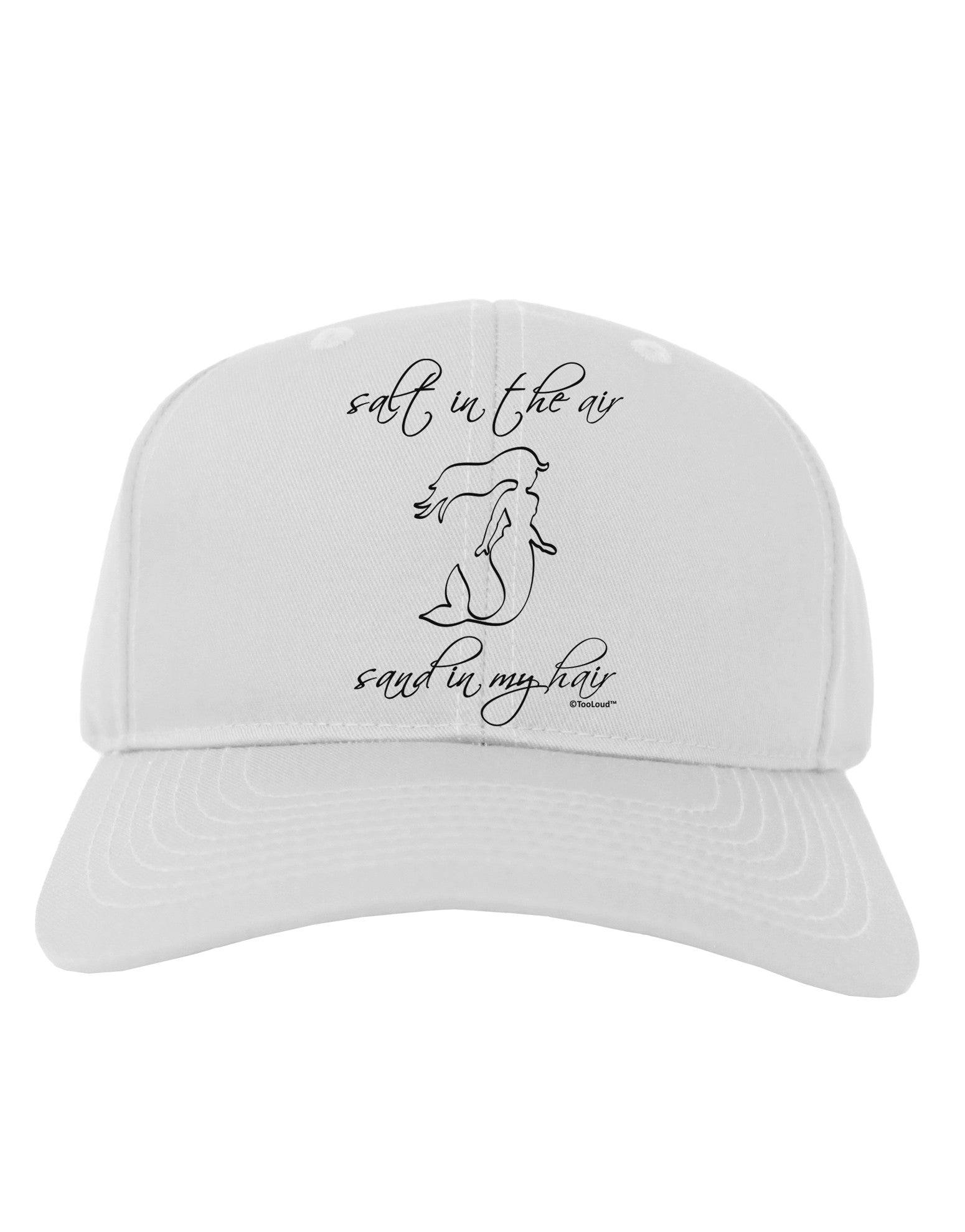 Salt in the Air Sand in My Hair - Mermaid Adult Baseball Cap Hat-Baseball Cap-TooLoud-White-One Size-Davson Sales