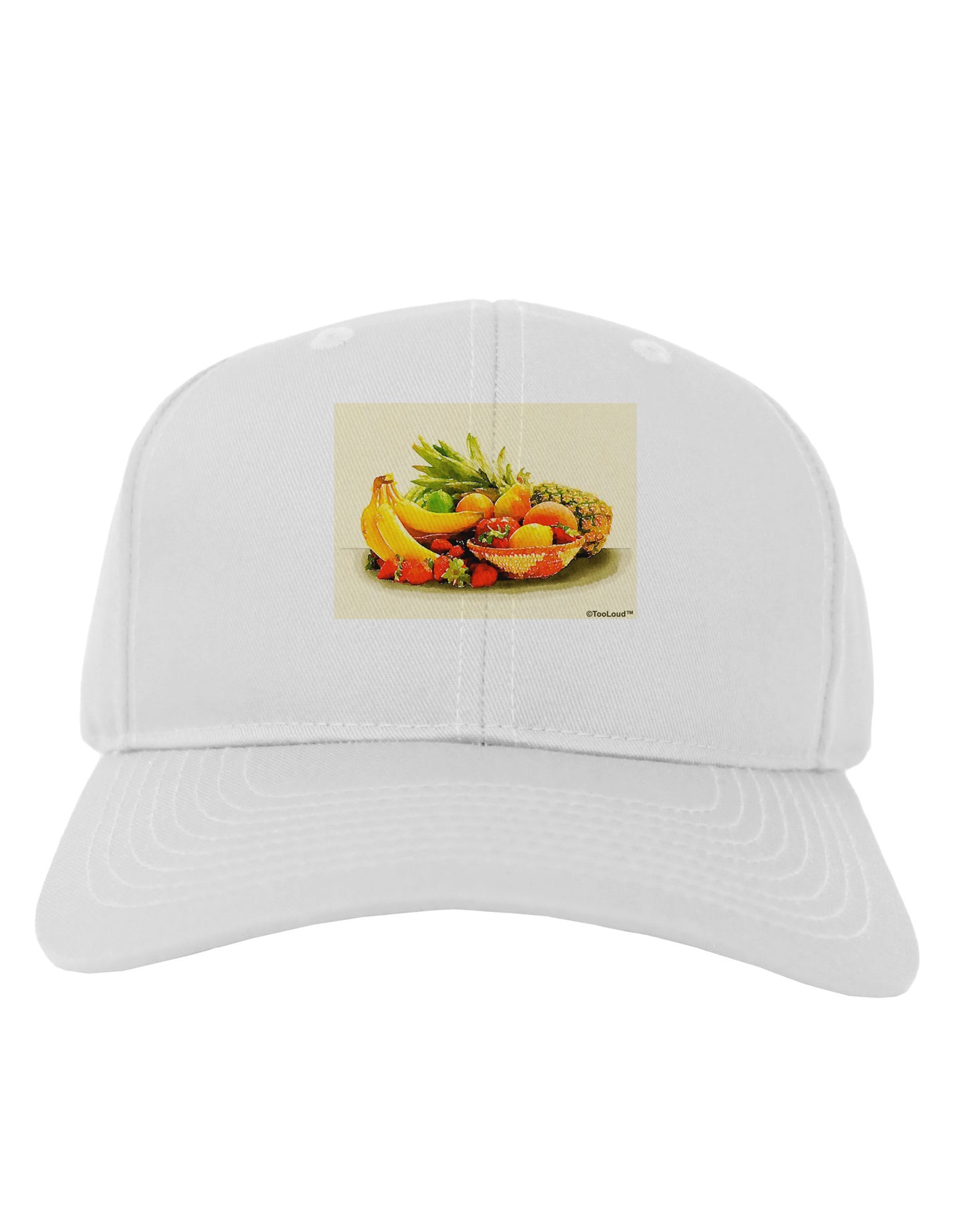 Watercolor Fruit Bowl 2 Adult Baseball Cap Hat-Baseball Cap-TooLoud-White-One Size-Davson Sales