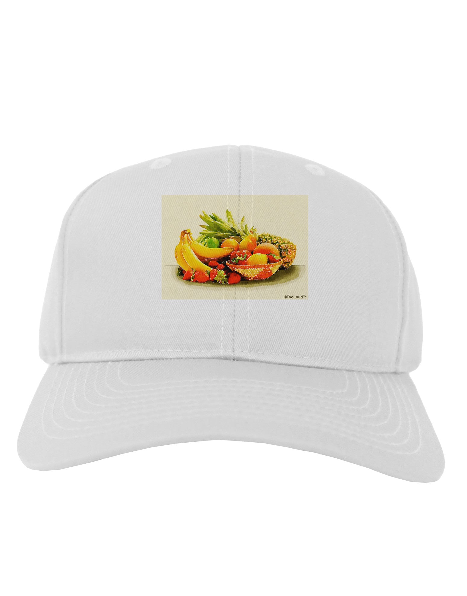 Watercolor Fruit Bowl 2 Adult Baseball Cap Hat-Baseball Cap-TooLoud-White-One Size-Davson Sales