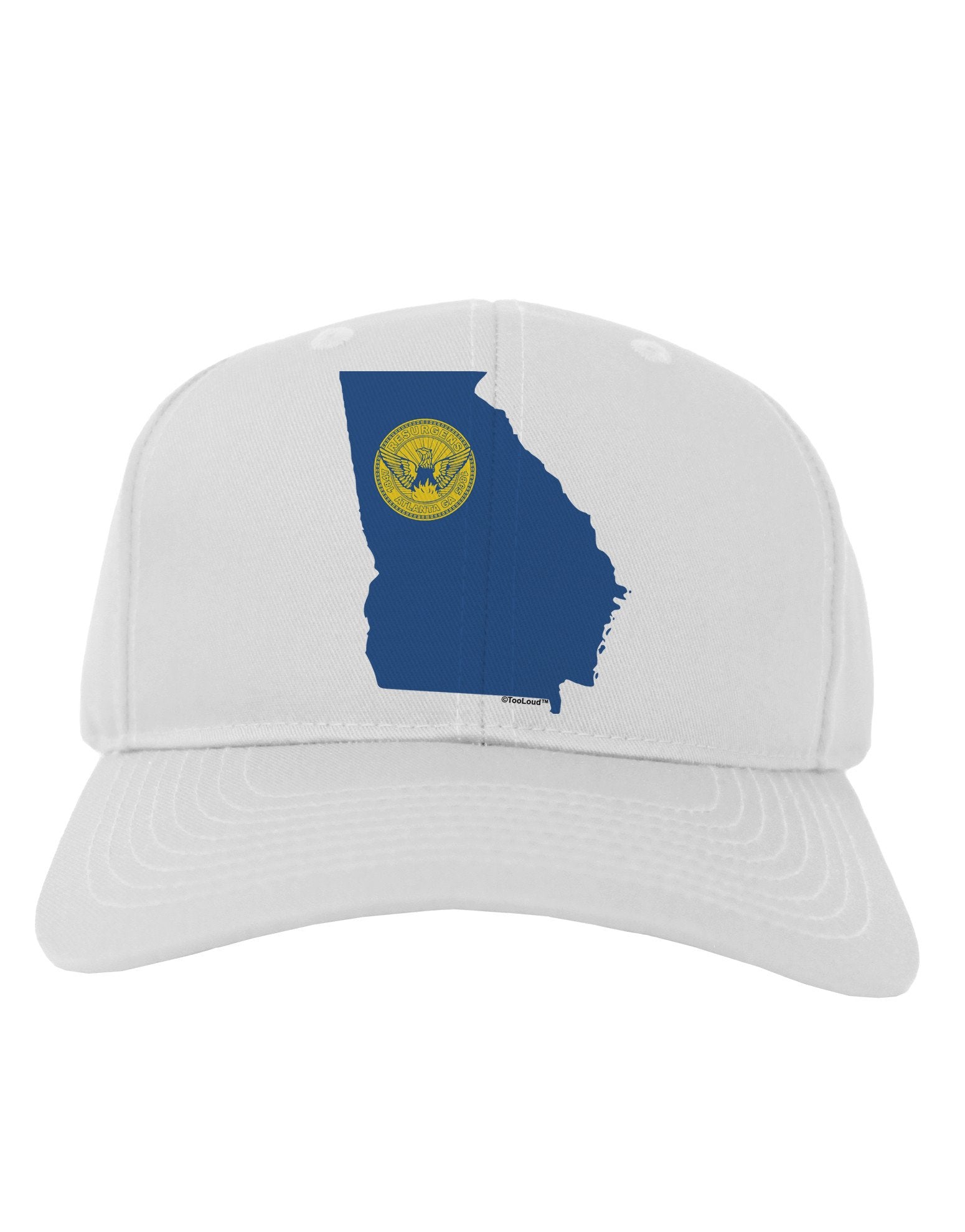 Atlanta Georgia Flag Adult Baseball Cap Hat-Baseball Cap-TooLoud-White-One Size-Davson Sales