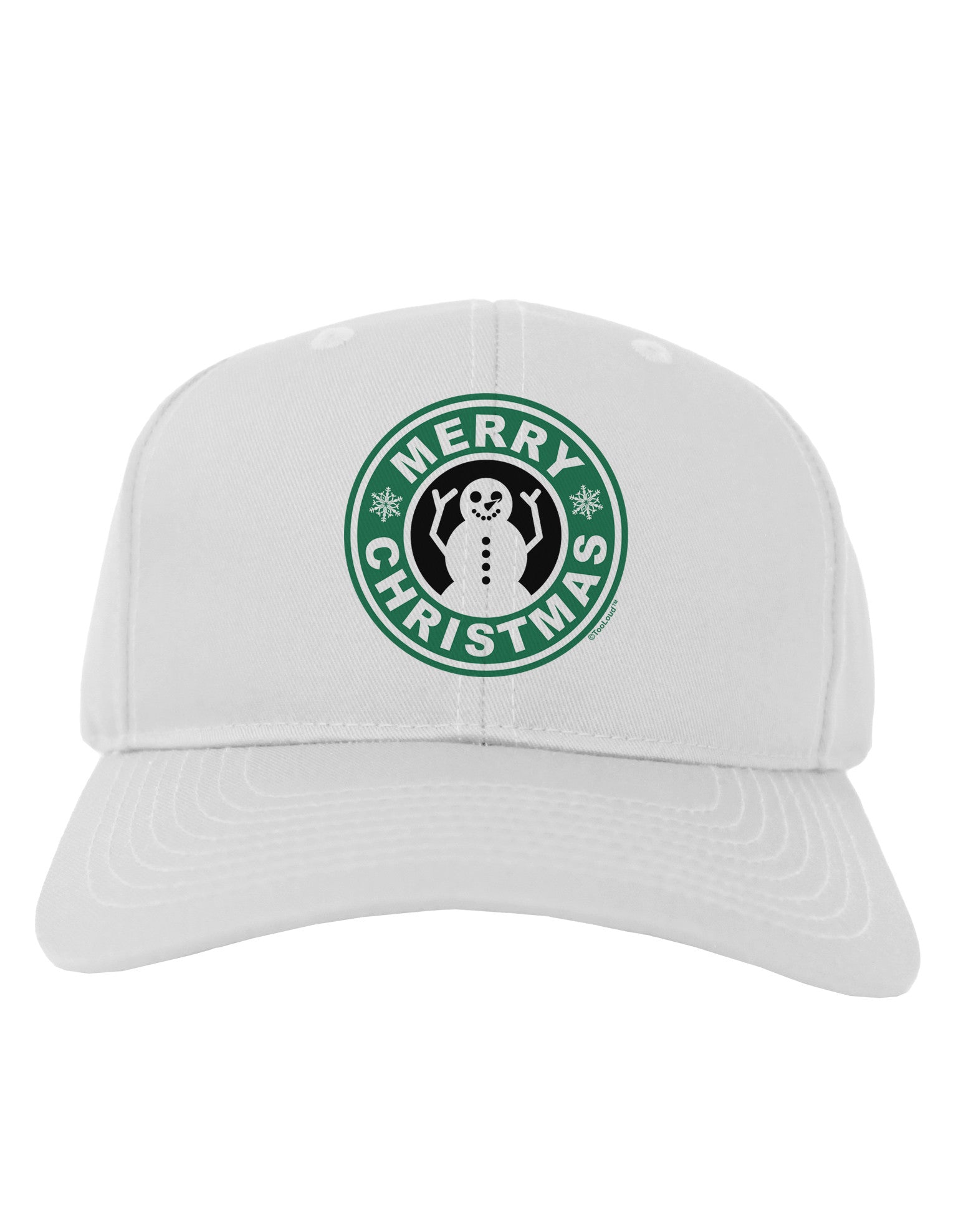 Merry Christmas Latte Logo Adult Baseball Cap Hat-Baseball Cap-TooLoud-White-One Size-Davson Sales