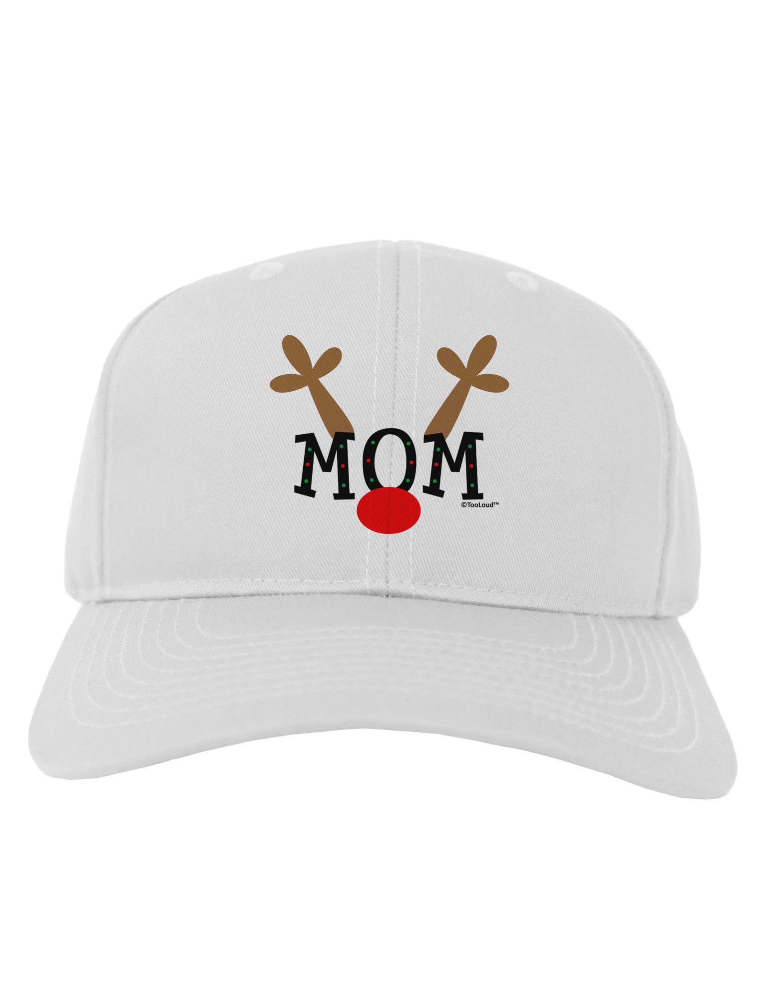 Matching Family Christmas Design - Reindeer - Mom Adult Baseball Cap Hat by TooLoud-Baseball Cap-TooLoud-White-One Size-Davson Sales