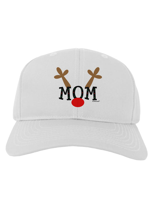 Matching Family Christmas Design - Reindeer - Mom Adult Baseball Cap Hat by TooLoud-Baseball Cap-TooLoud-White-One Size-Davson Sales