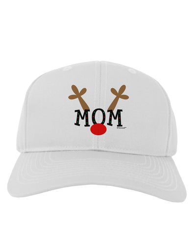 Matching Family Christmas Design - Reindeer - Mom Adult Baseball Cap Hat by TooLoud-Baseball Cap-TooLoud-White-One Size-Davson Sales