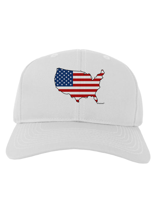 United States Cutout - American Flag Design Adult Baseball Cap Hat by TooLoud-Baseball Cap-TooLoud-White-One Size-Davson Sales