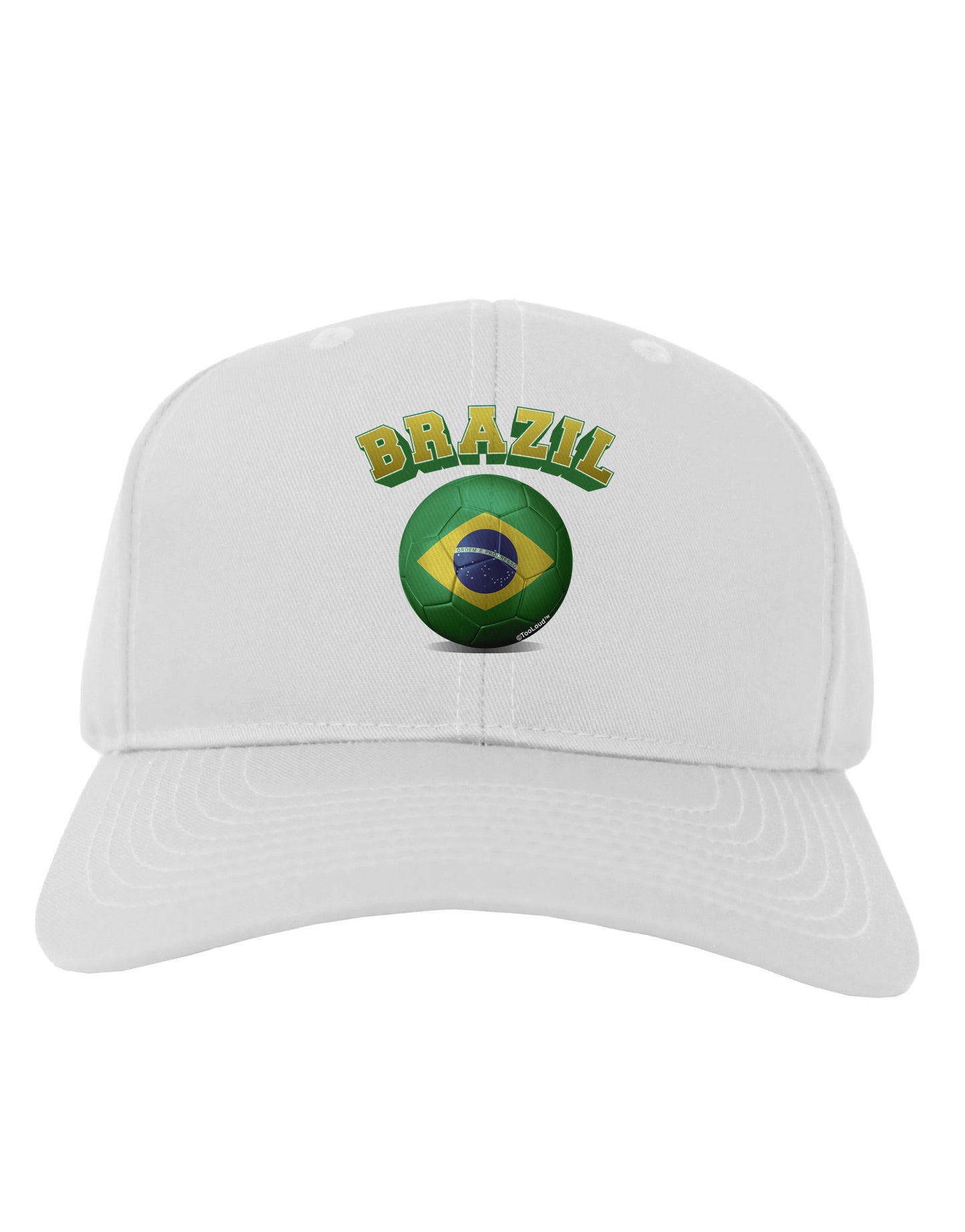 Soccer Ball Flag - Brazil Adult Baseball Cap Hat-Baseball Cap-TooLoud-White-One Size-Davson Sales