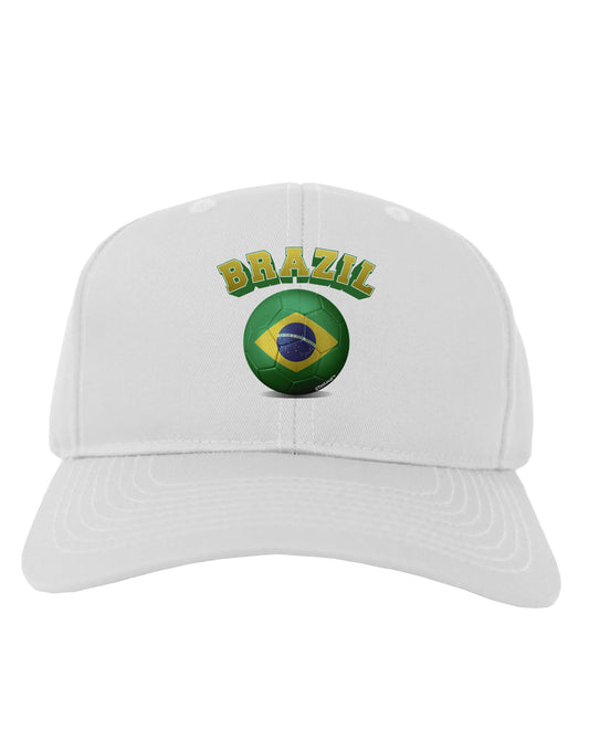 Soccer Ball Flag - Brazil Adult Baseball Cap Hat-Baseball Cap-TooLoud-White-One Size-Davson Sales