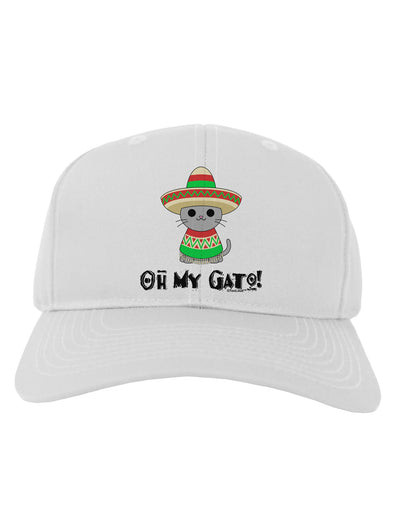 Oh My Gato - Cinco De Mayo Adult Baseball Cap Hat-Baseball Cap-TooLoud-White-One Size-Davson Sales