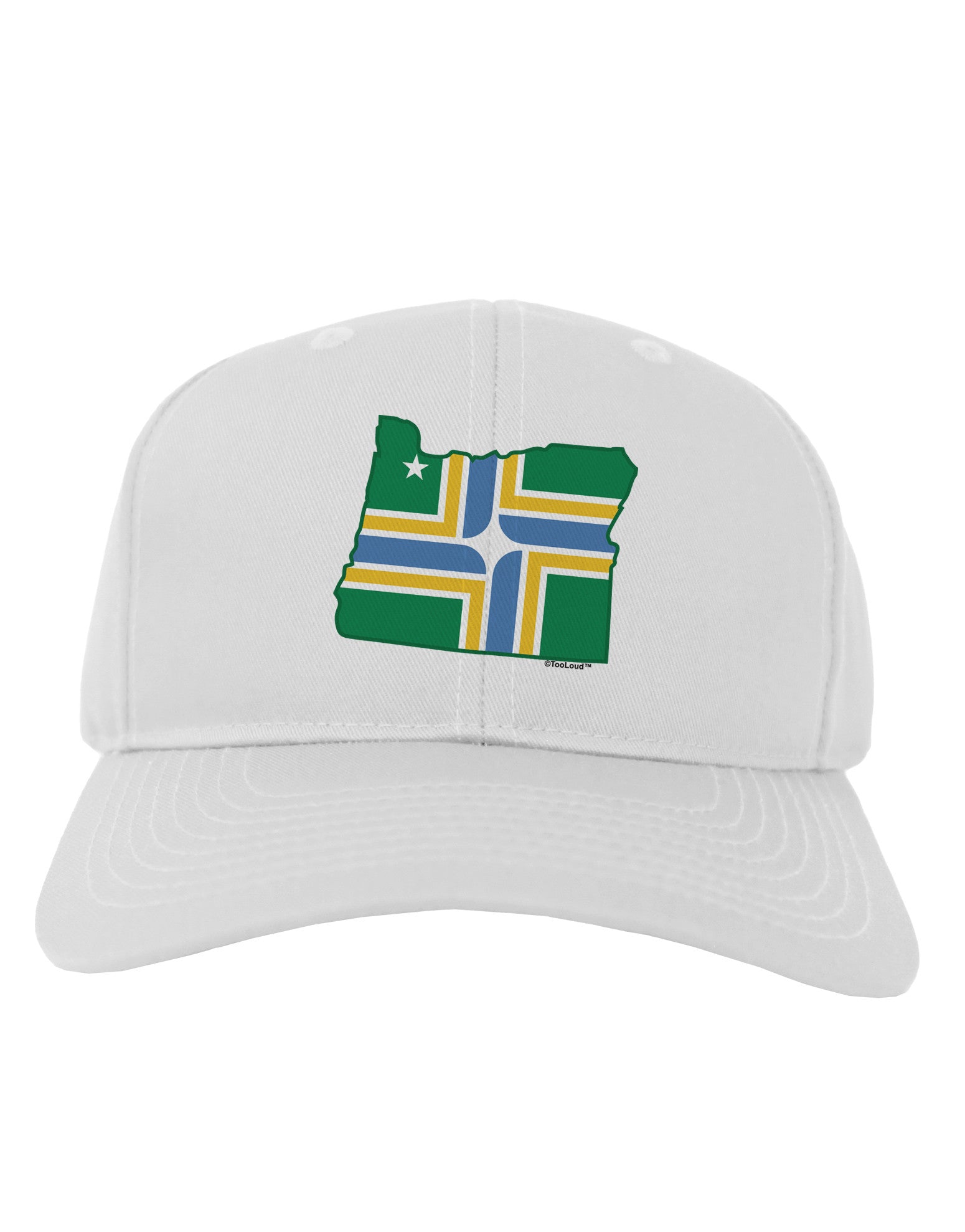 Portland Oregon Flag Adult Baseball Cap Hat-Baseball Cap-TooLoud-White-One Size-Davson Sales