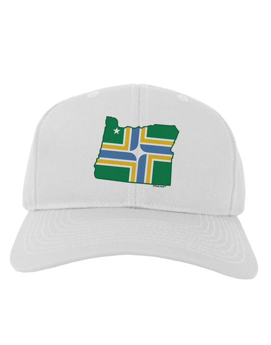 Portland Oregon Flag Adult Baseball Cap Hat-Baseball Cap-TooLoud-White-One Size-Davson Sales
