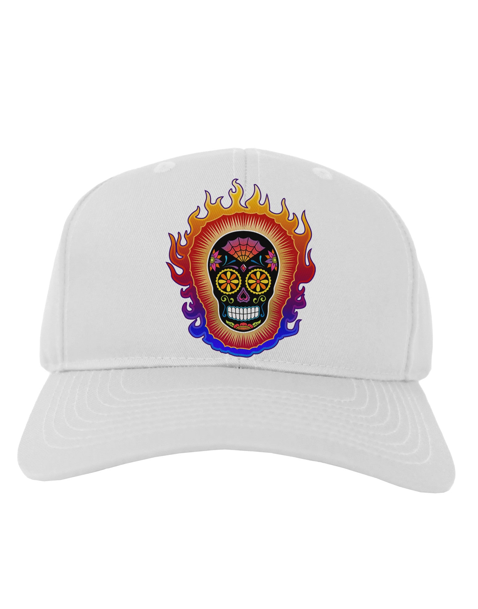 Sacred Calavera Day of the Dead Sugar Skull Adult Baseball Cap Hat-Baseball Cap-TooLoud-White-One Size-Davson Sales