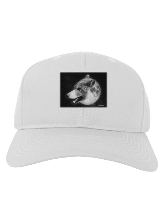 TooLoud White Wolf Moon Adult Baseball Cap Hat-Baseball Cap-TooLoud-White-One Size-Davson Sales