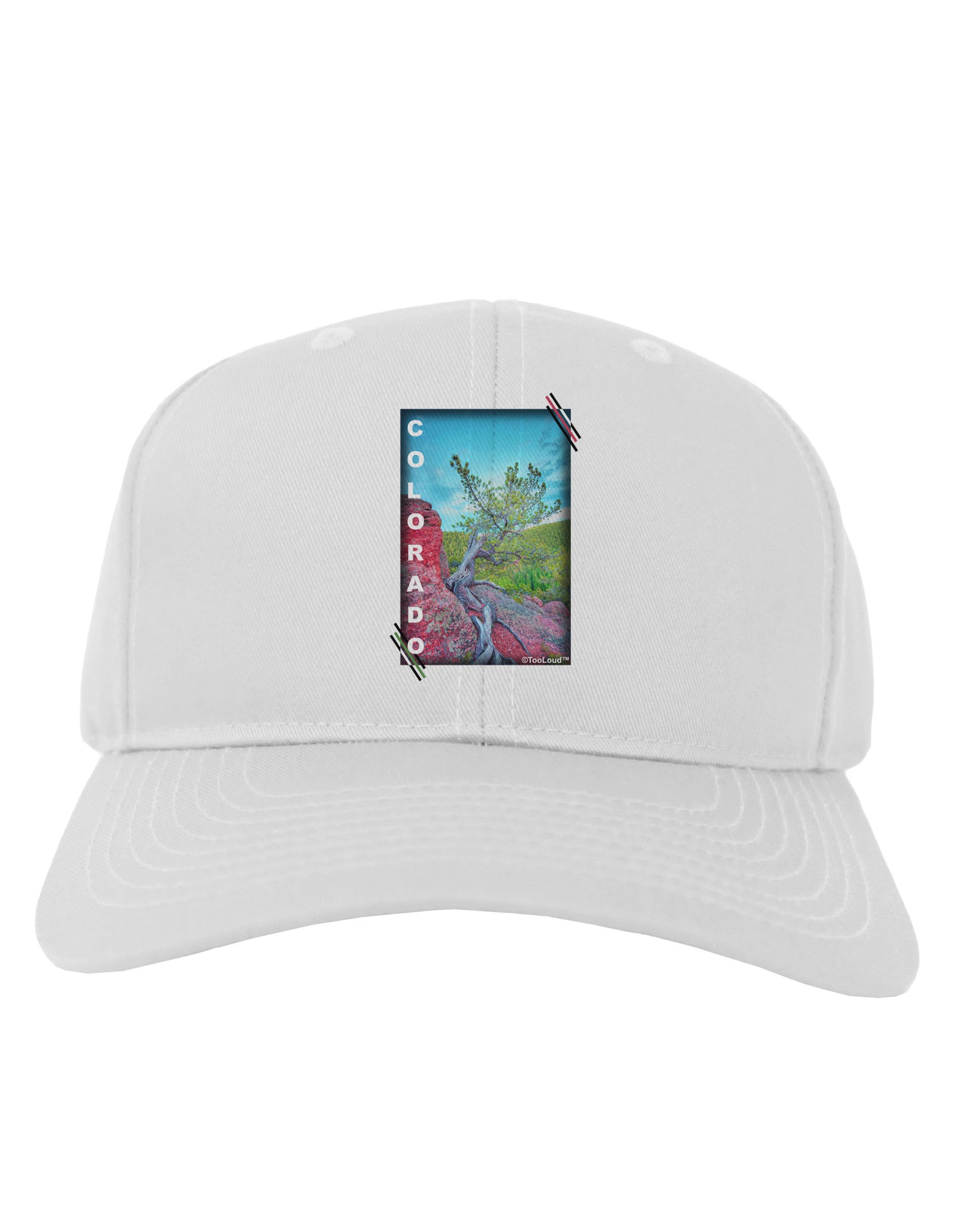CO Cliffside Tree Text Adult Baseball Cap Hat-Baseball Cap-TooLoud-White-One Size-Davson Sales