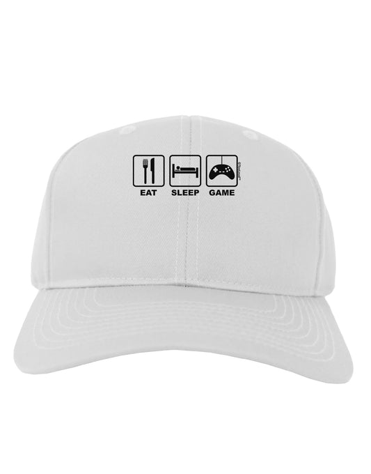 Eat Sleep Game Design Adult Baseball Cap Hat by TooLoud-Baseball Cap-TooLoud-White-One Size-Davson Sales