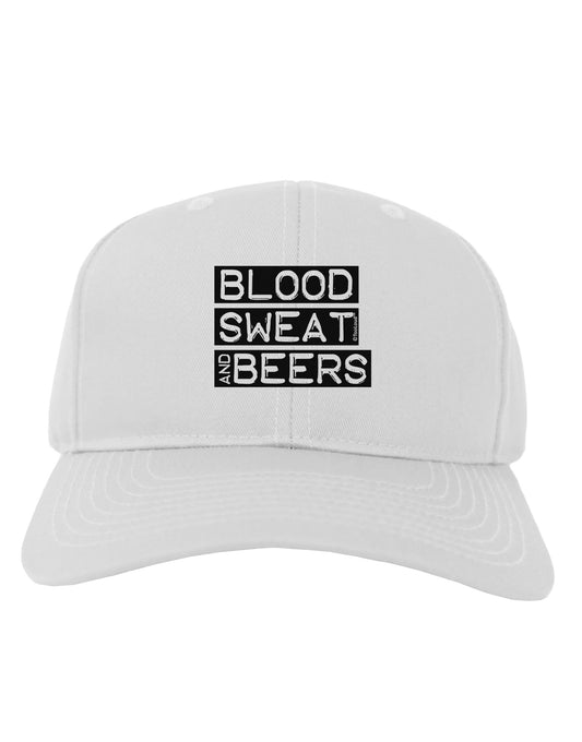 Blood Sweat and Beers Design Adult Baseball Cap Hat by TooLoud-Baseball Cap-TooLoud-White-One Size-Davson Sales