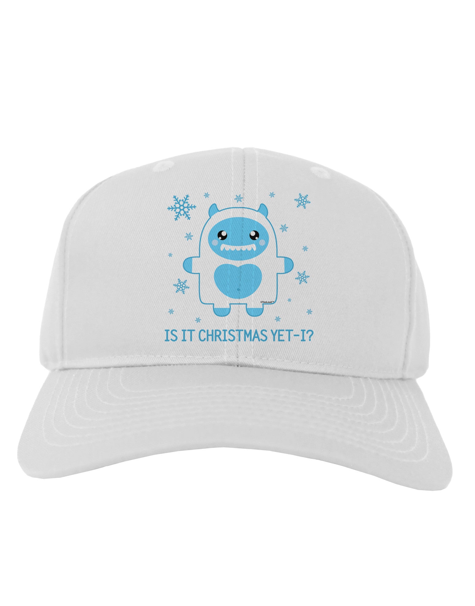 Is It Christmas Yet - Yeti Abominable Snowman Adult Baseball Cap Hat-Baseball Cap-TooLoud-White-One Size-Davson Sales
