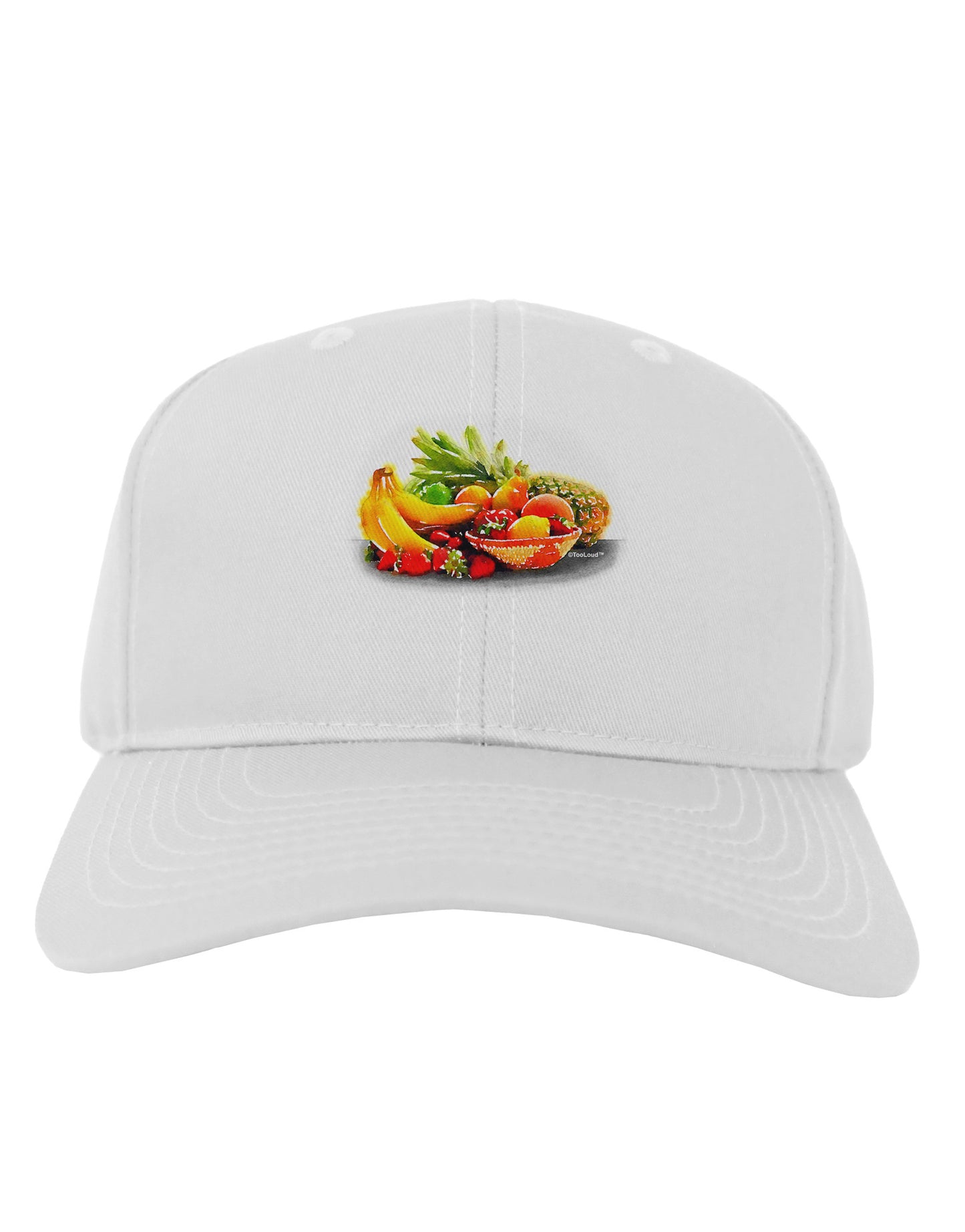 Watercolor Fruit Bowl 1 Adult Baseball Cap Hat-Baseball Cap-TooLoud-White-One Size-Davson Sales
