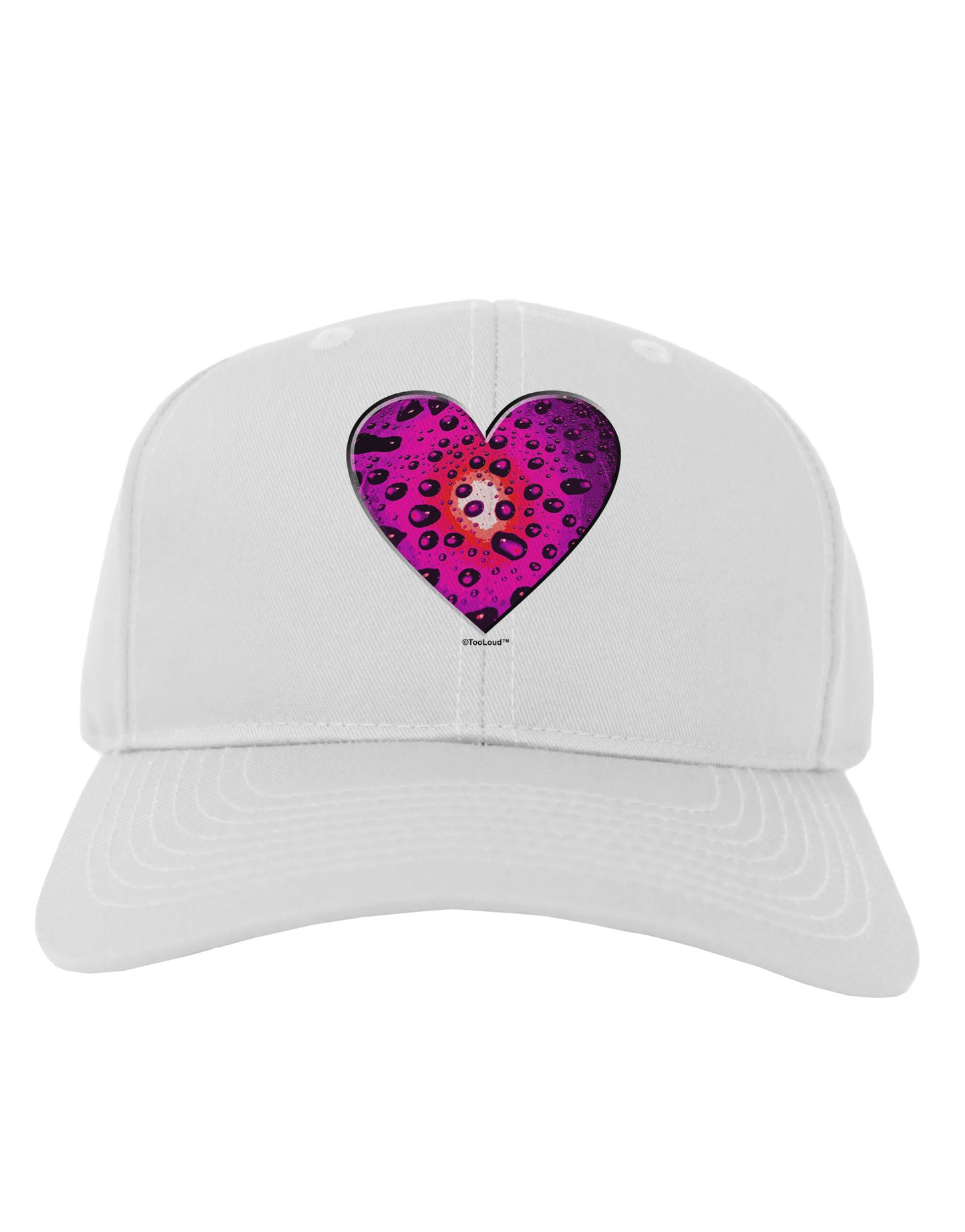 Water Droplet Heart Magenta Adult Baseball Cap Hat by TooLoud-Baseball Cap-TooLoud-White-One Size-Davson Sales