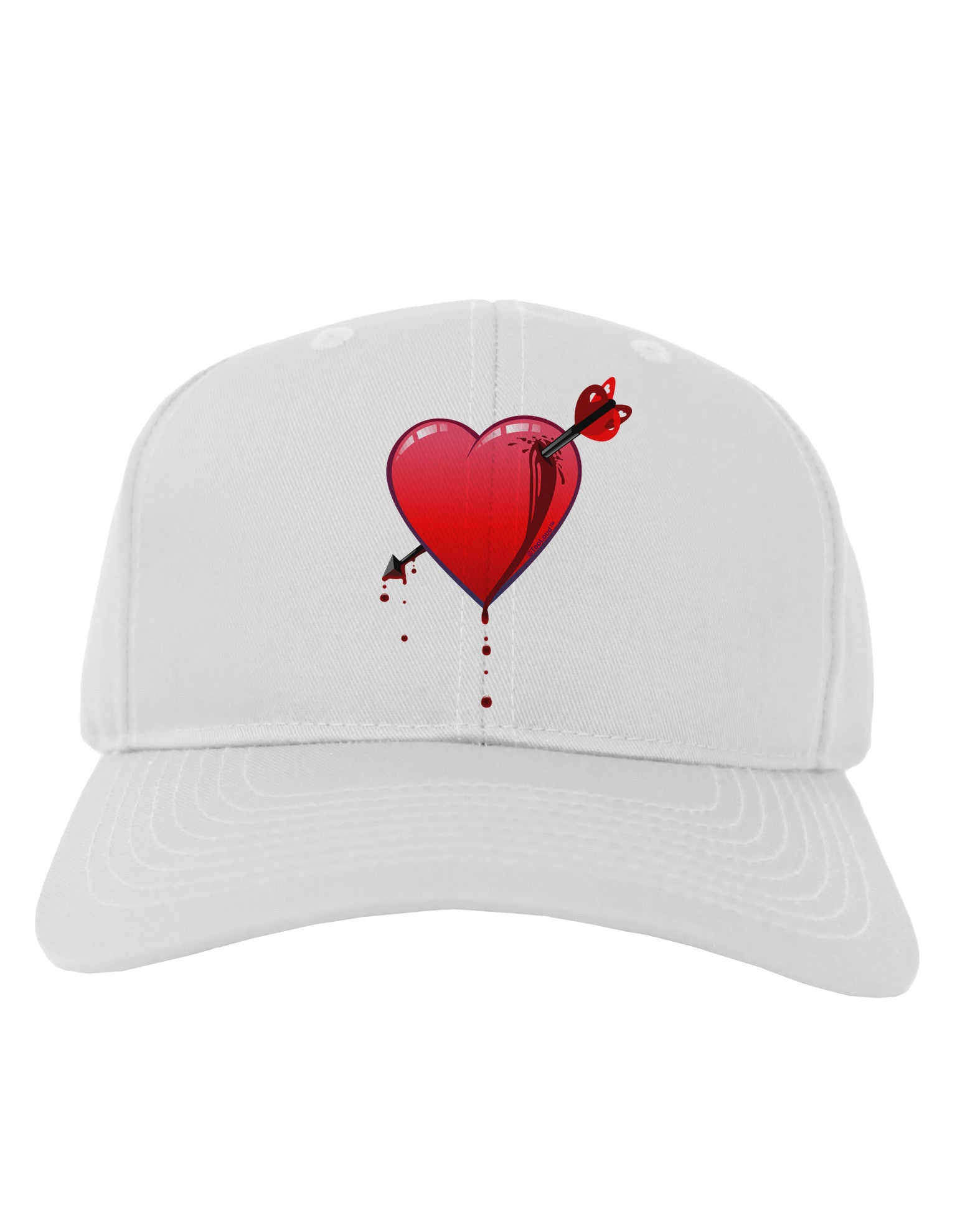 Shot Through the Heart Bleeding Adult Baseball Cap Hat by-Baseball Cap-TooLoud-White-One Size-Davson Sales
