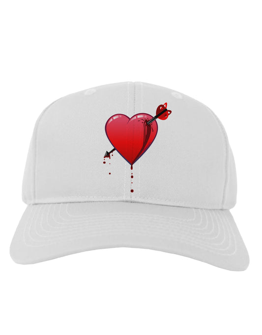 Shot Through the Heart Bleeding Adult Baseball Cap Hat by-Baseball Cap-TooLoud-White-One Size-Davson Sales
