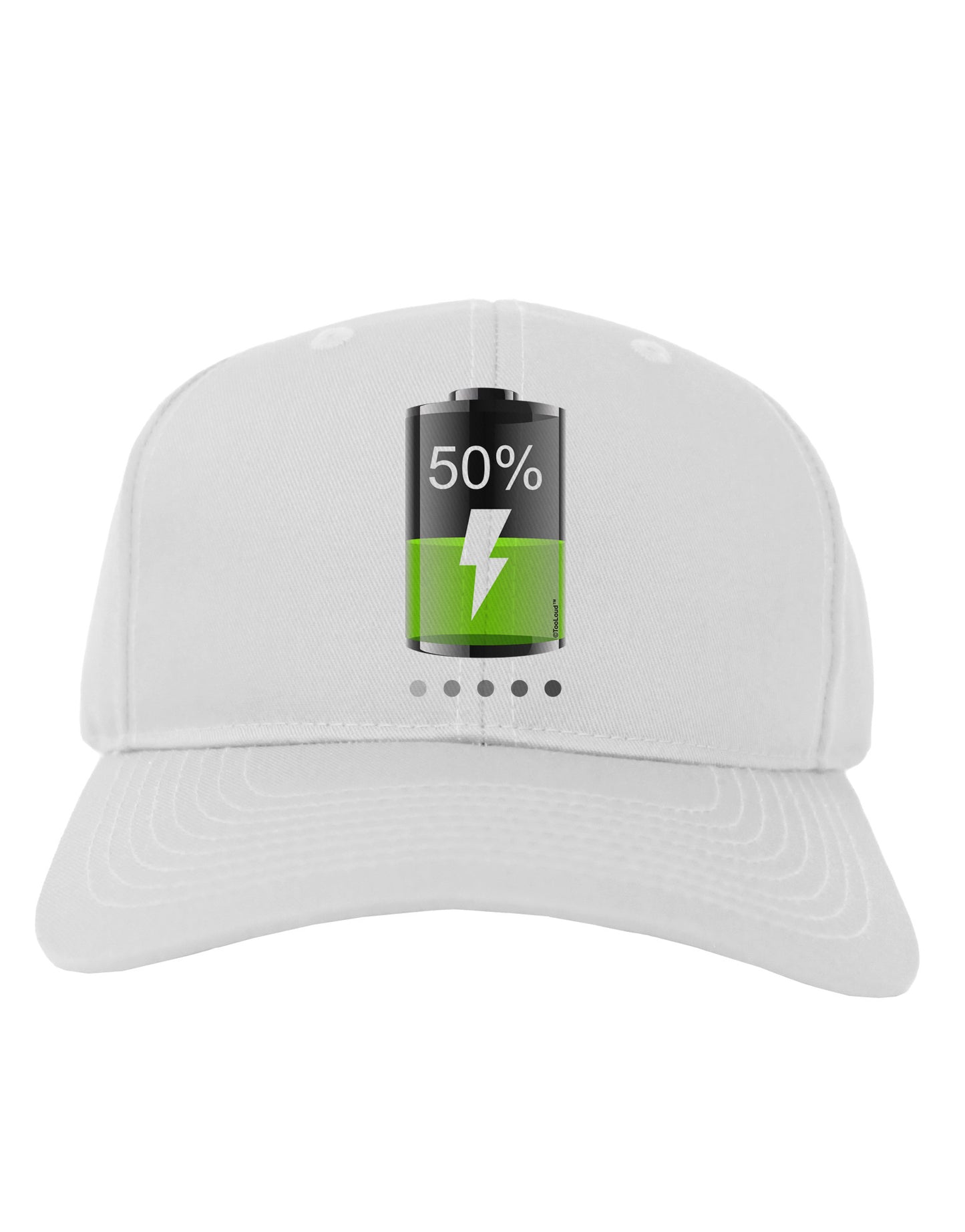 Half Energy 50 Percent Adult Baseball Cap Hat-Baseball Cap-TooLoud-White-One Size-Davson Sales