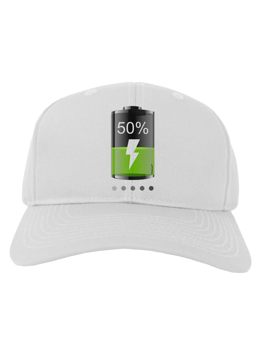 Half Energy 50 Percent Adult Baseball Cap Hat-Baseball Cap-TooLoud-White-One Size-Davson Sales